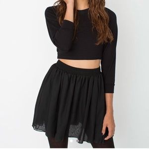 NWT Black American Apparel Chiffon Skater Skirt
